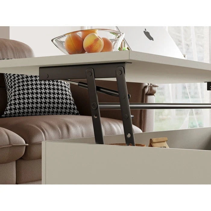 Table basse relevable rectangulaire avec rangement 94 x 60 cm