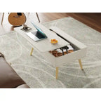 Table basse relevable rectangulaire avec rangement 94 x 60 cm