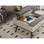 Table basse relevable rectangulaire avec rangement 94 x 60 cm