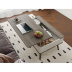 Table basse relevable rectangulaire avec rangement 94 x 60 cm