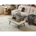Table basse relevable rectangulaire avec rangement 94 x 60 cm