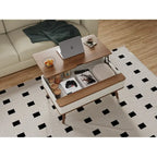 Table basse relevable rectangulaire avec rangement 94 x 60 cm
