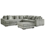 Canapé d'angle avec pouf - 133 L x 133 P x 38 H