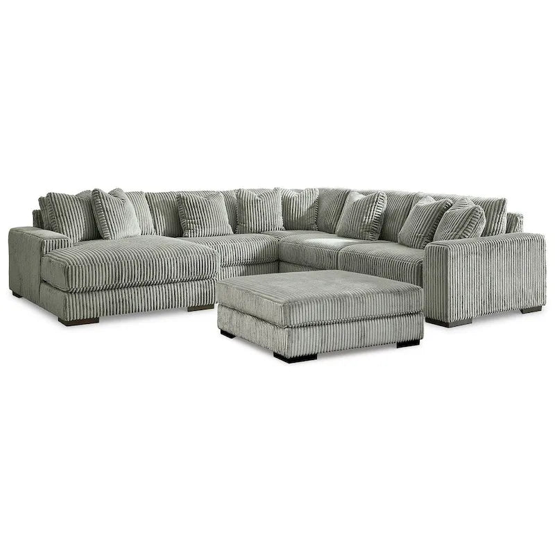 Canapé d'angle avec pouf - 133 L x 133 P x 38 H