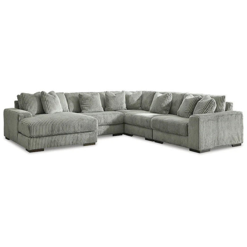 Canapé d'angle avec pouf - 133 L x 133 P x 38 H