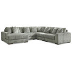 Canapé d'angle avec pouf - 133 L x 133 P x 38 H