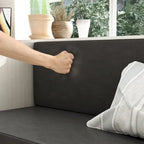 Banc de rangement à chaussures blanc pour entrée avec coussin noir et tiroirs