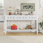 Console d'entrée rustique avec tiroirs et étagère inférieure