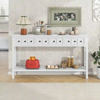 Console d'entrée rustique avec tiroirs et étagère inférieure