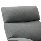 Fauteuil inclinable manuel de 35 pouces, en toile de jute grise, avec siège rembourré et bois massif