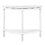 Console demi-lune rétro avec étagère ouverte
