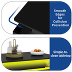 Table basse moderne brillante avec tiroirs et lumières LED pour le salon