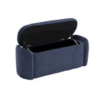 Banc de bout de lit, Pouf de rangement rembourré en tissu avec charnière de sécurité, Repose-pieds rembourré pour entrée,