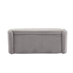 Banc de bout de lit, Pouf de rangement rembourré en tissu avec charnière de sécurité, Repose-pieds rembourré pour entrée,