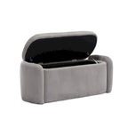 Banc de bout de lit, Pouf de rangement rembourré en tissu avec charnière de sécurité, Repose-pieds rembourré pour entrée,