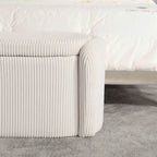 Banc de bout de lit, Pouf de rangement rembourré en tissu avec charnière de sécurité, Repose-pieds rembourré pour entrée,